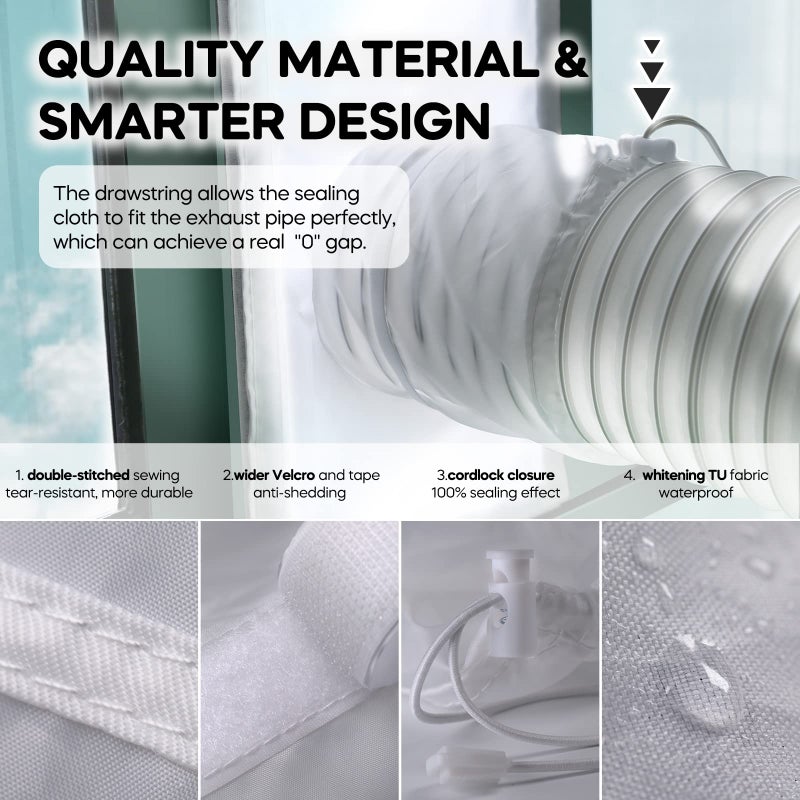Loviga Portable Air Conditioner Window Kit, Window Vent Seal Kit for Portable Air Conditioner Dryer, 2022 Upgraded 100% Sealing Waterproof Easy to Install, 10x40-64 inches Length Adjustable - Image 5